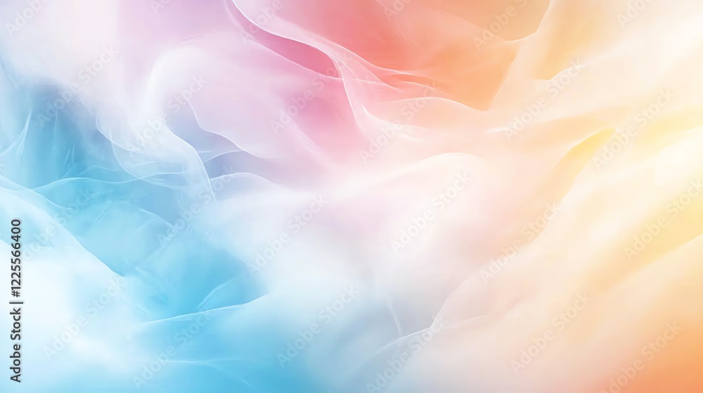 Poster a vibrant and ethereal background featuring soft waves of color blending harmoniously