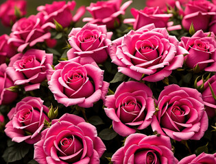 Fototapeta premium Floral background of crimson roses. Opened buds of delicate roses