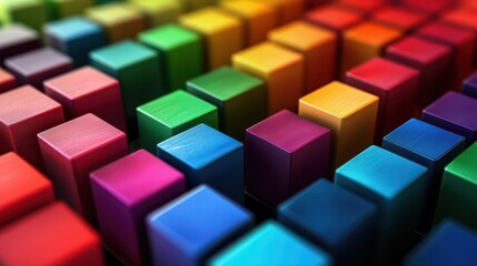 Obraz premium Vibrant Colorful Blocks Representing Business Development Roadmap with Strategic Insights and Creative Planning Concepts