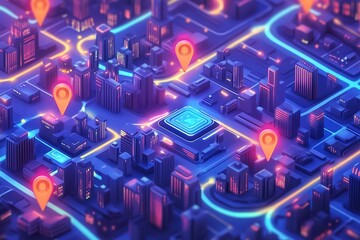 Navigate the City with a Detailed Street Map and Locator Points