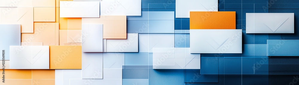Poster an abstract background featuring a dynamic arrangement of colorful geometric shapes. this modern des
