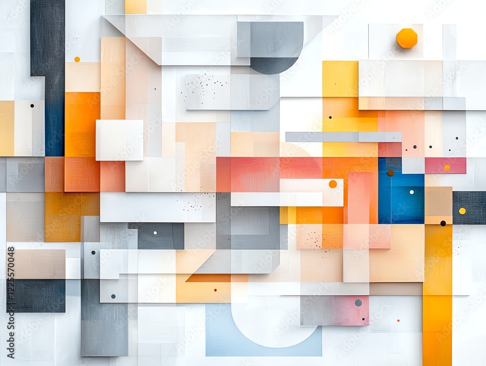 Aufkleber an abstract composition featuring geometric shapes and vibrant colors. this modern artwork showcases