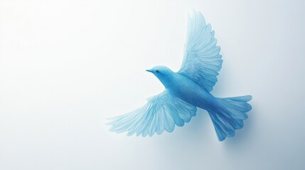 Elegant Blue Bird in Flight Soaring Gracefully