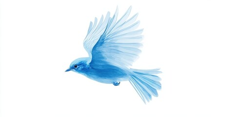 A Blue Bird Soaring In Flight Gracefully
