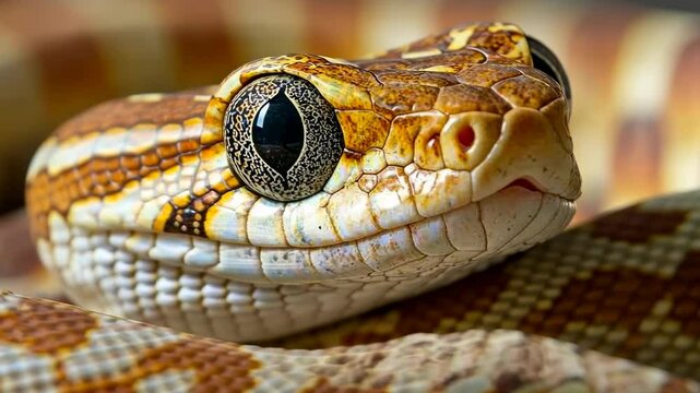 Close-Up of a Stunning Snake's Head, Captivating Reptile Portrait
