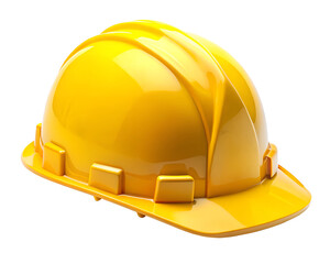 Fototapeta premium yellow helmet isolated on white