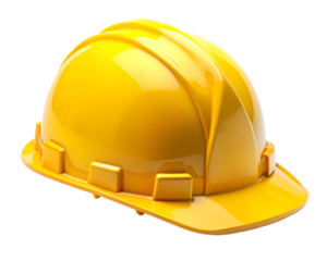 yellow helmet isolated on white