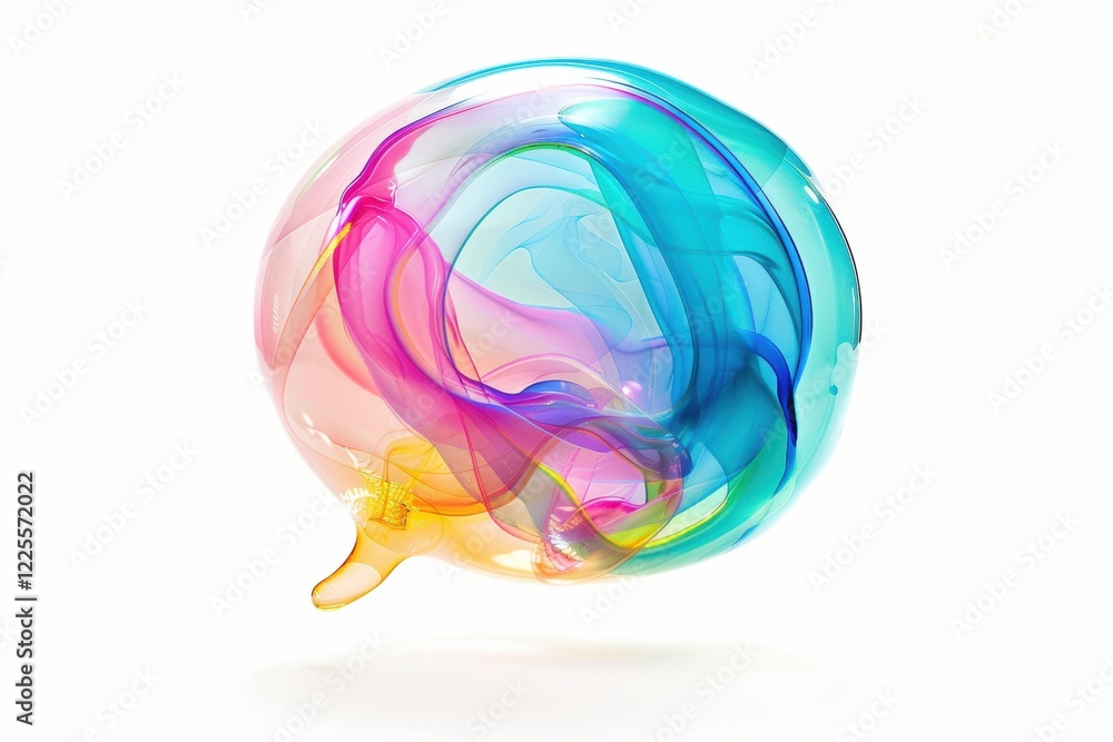 Poster vibrant translucent speech bubble design for modern digital art and print concepts