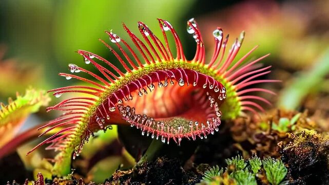Venus Flytrap with Dew Drops: A Macro Photography Masterpiece