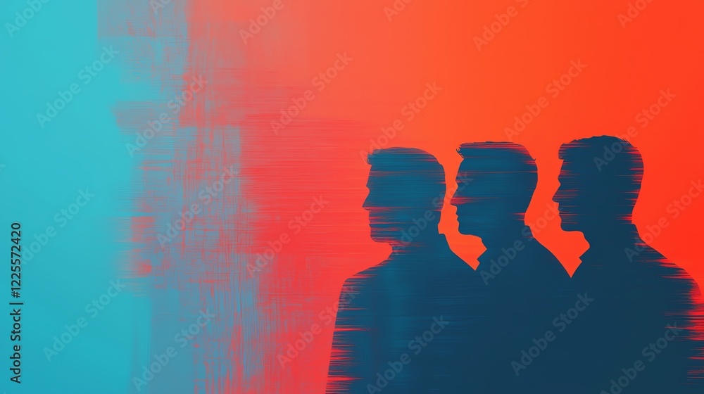 Poster abstract representation of introspection and reflection in vibrant colors.
