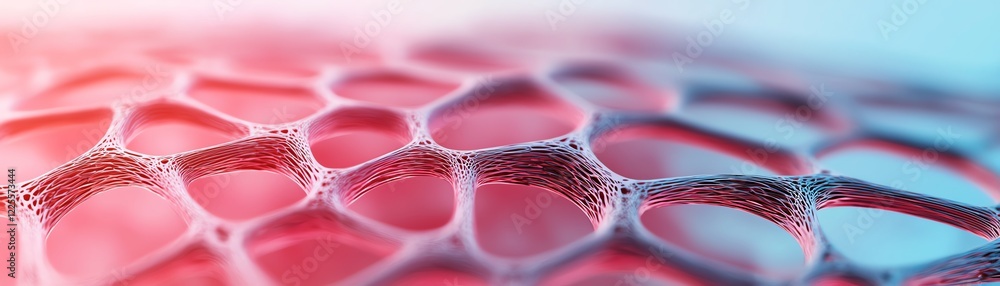 Poster close-up of a colorful cellular structure showcasing intricate patterns.