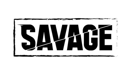 Hand drawn flat design savage logo template vector illustration.