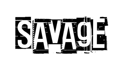 Hand drawn flat design savage logo template vector illustration.