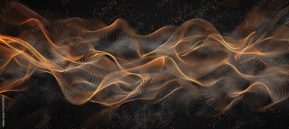 Poster abstract sound waves in light streams - ideal for tech art and design materials