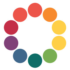 Set Of Different Color Fill Round Shape Palette
