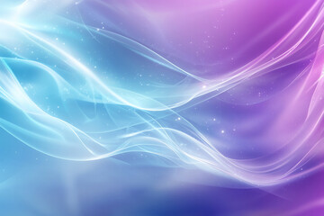 Soft flowing abstract waves of blue and purple hues creating a serene background atmosphere