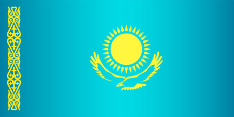 National Flag of the Republic of Kazakhstan. Vector element