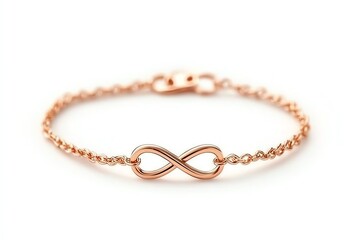 Elegant rose gold infinity bracelet showcasing timeless style and unique design.