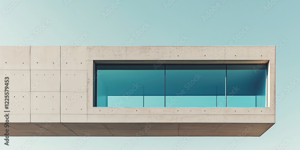 Poster modern concrete architecture: a minimalist architectural detail showcasing a sleek, horizontal concr