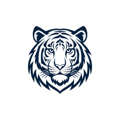  tiger silhouette logo tiger Face vector line art logo design