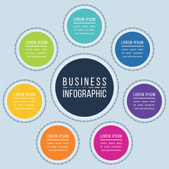 Circle infographic design 7 steps