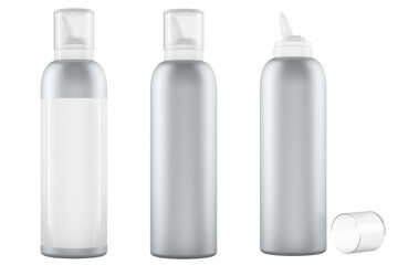 Spray bottles with salt sea water for nasal cavity hygiene, nasal spray bottles for cleanse. 3D rendering isolated on transparent background