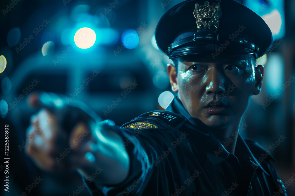 Poster generative ai image of policeman working in prison