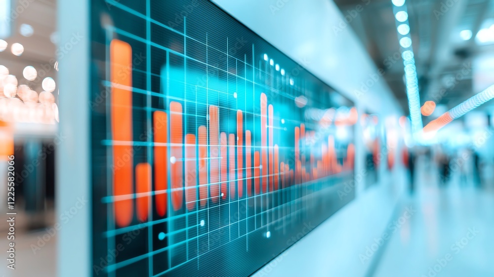 Poster modern digital interface displaying financial data and analytics trends clearly.
