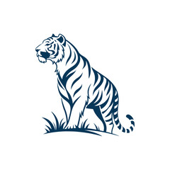  tiger silhouette logo tiger Face vector line art logo design