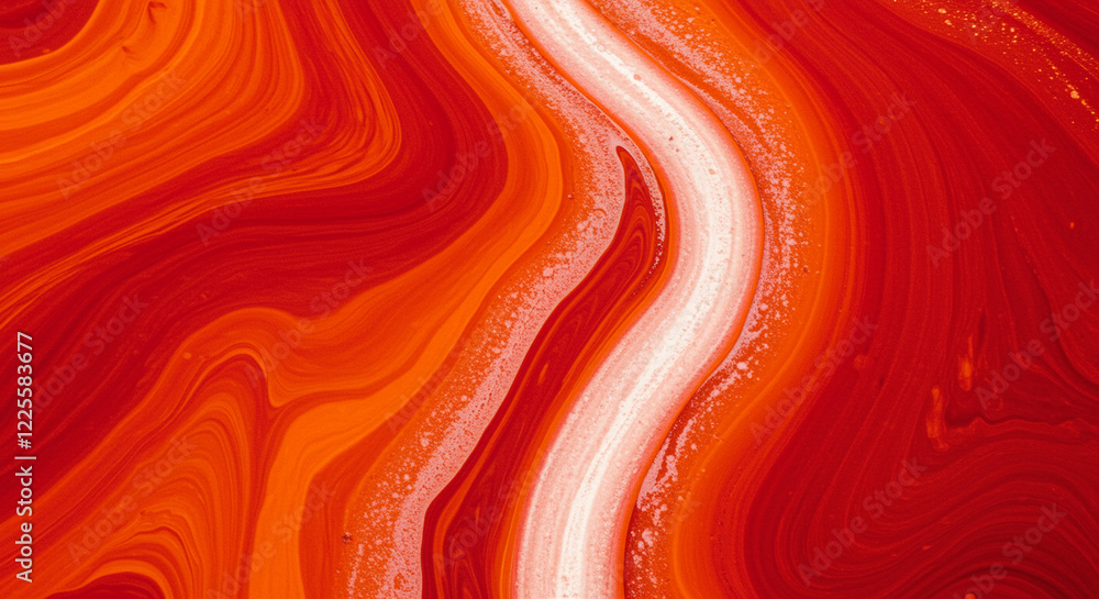 Poster abstract pattern with colorful background and design fluid artwork in red and orange shades