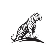 Obraz premium tiger silhouette logo tiger Face vector line art logo design