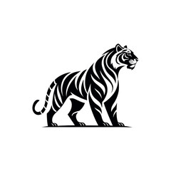 Obraz premium tiger silhouette logo tiger Face vector line art logo design