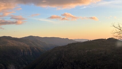 sunset over the mountains