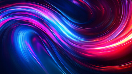 Obraz premium Colorful swirl elements with neon led illumination. Abstract futuristic background.