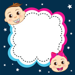 Baby Boy & Baby Girl Letter Card Frame