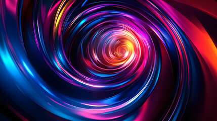 
Colorful swirl elements with neon led illumination. Abstract futuristic background.