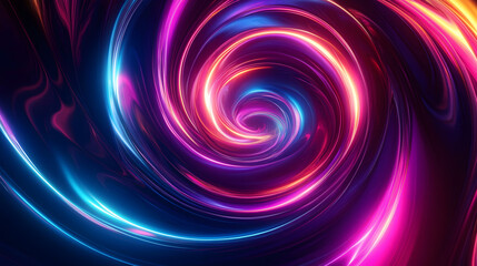
Colorful swirl elements with neon led illumination. Abstract futuristic background.