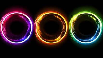 Naklejka premium Colorful swirl elements with neon led illumination. Abstract futuristic background.