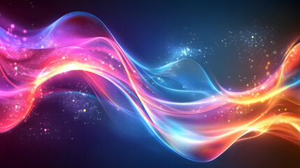 Obraz premium Colorful swirl elements with neon led illumination. Abstract futuristic background.