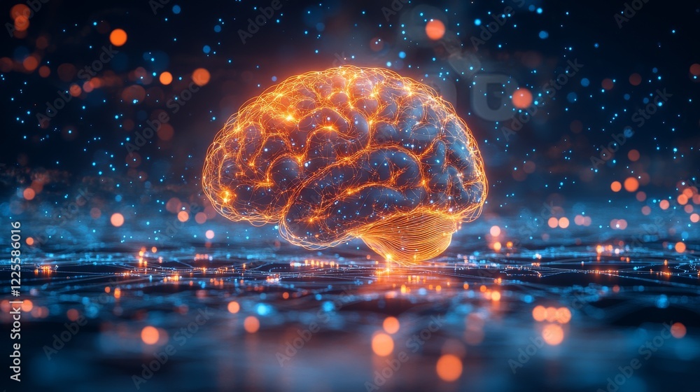 Aufkleber Exploring the vibrant connection between neural networks and technology in a digital universe