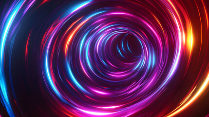 Obraz premium Colorful swirl elements with neon led illumination. Abstract futuristic background.