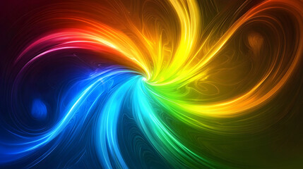 
Colorful swirl elements with neon led illumination. Abstract futuristic background.