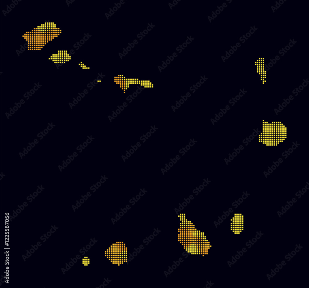 Poster cabo verde dotted map. digital style map of the country on dark background. cabo verde shape with sq