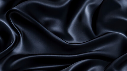 Fototapeta premium Smooth Black Silk Fabric Texture Background