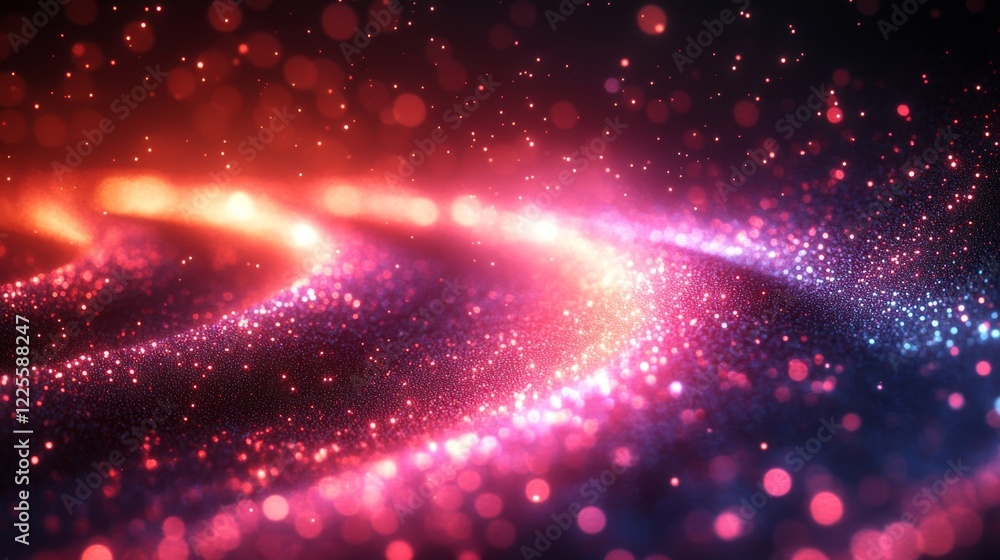 Poster vibrant swirling patterns of light create a mesmerizing dance of colors, illuminating the dark backg