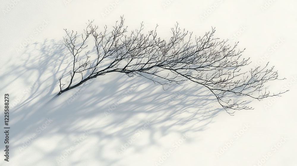 Poster Branch shadows create a delicate dance on the surface during a tranquil afternoon light in early spring