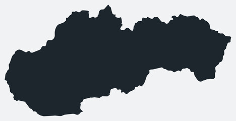Obraz premium Slovakia map. Just a simple border map. Shape of the country. Flat blank Slovakia outline. Vector boundary illustration.