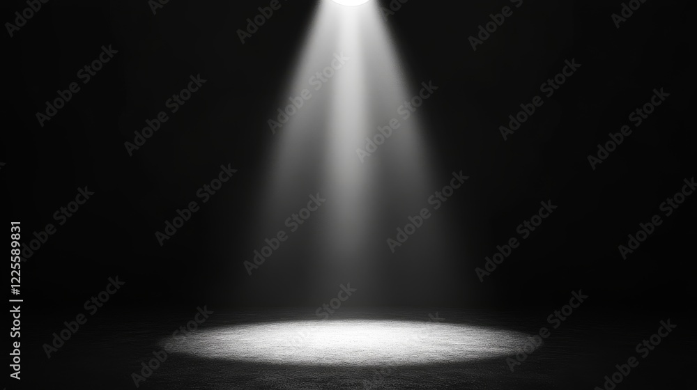 Poster illuminate the stage with a solitary spotlight capturing the essence of performance in a darkened th