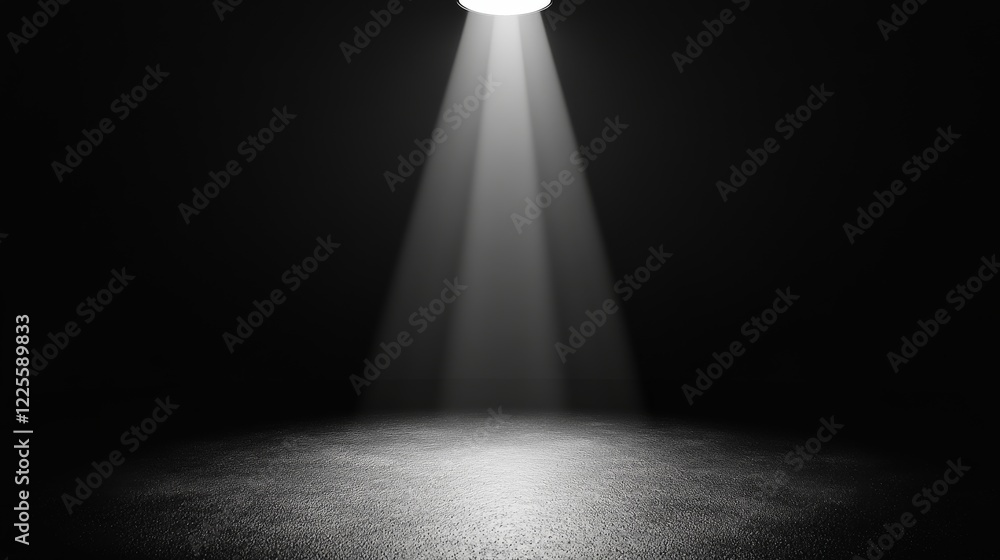 Aufkleber Creating an ethereal atmosphere with a single beam of light in a darkened space during an intimate performance setting