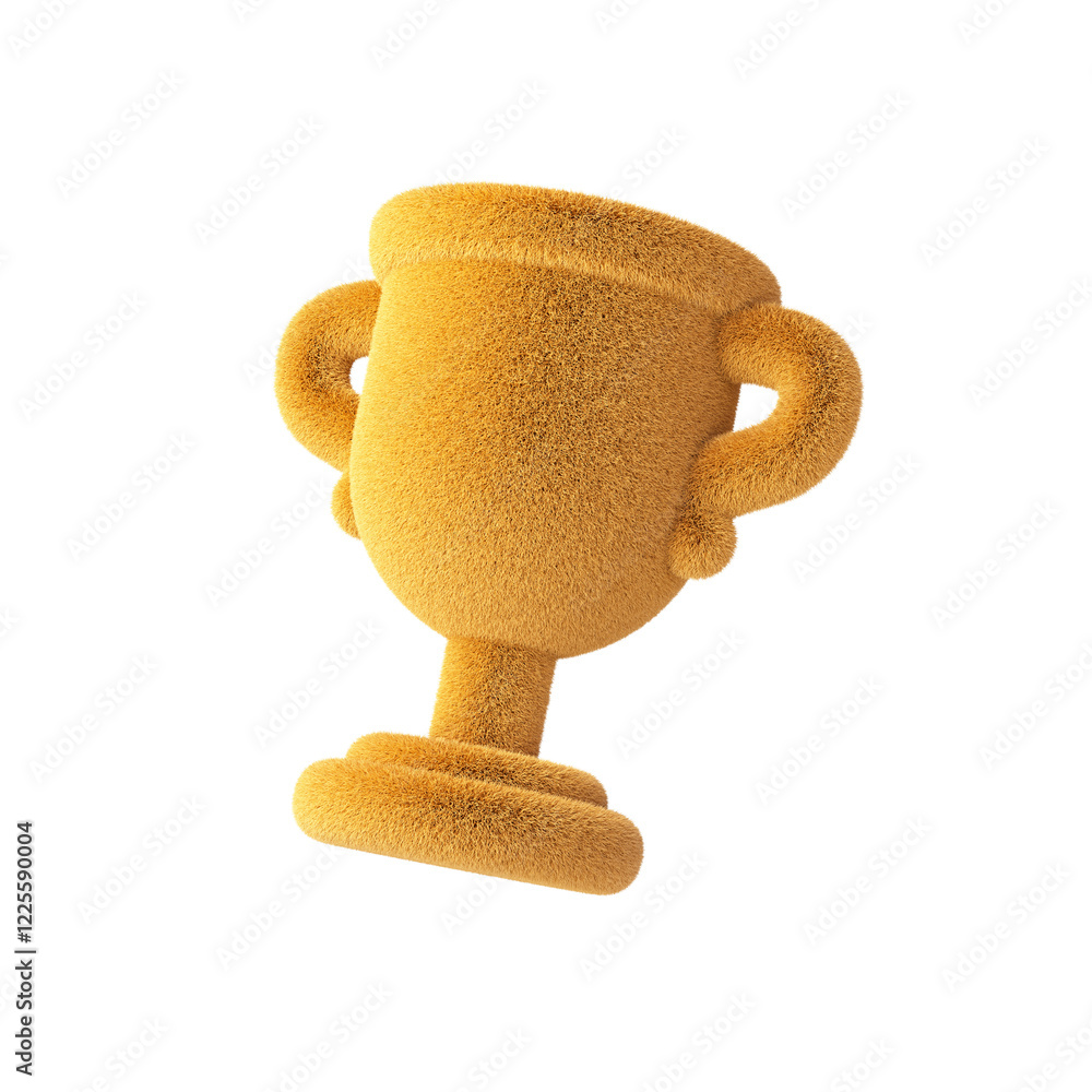 Canvas Prints plush award cup isolated on white background. 3d design element.